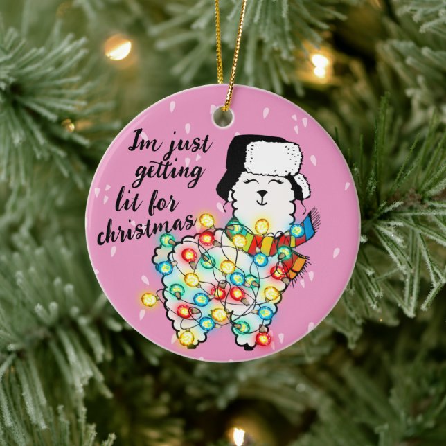 Ornamento de Lit Llama - Festividad y Personalizab (Árbol)