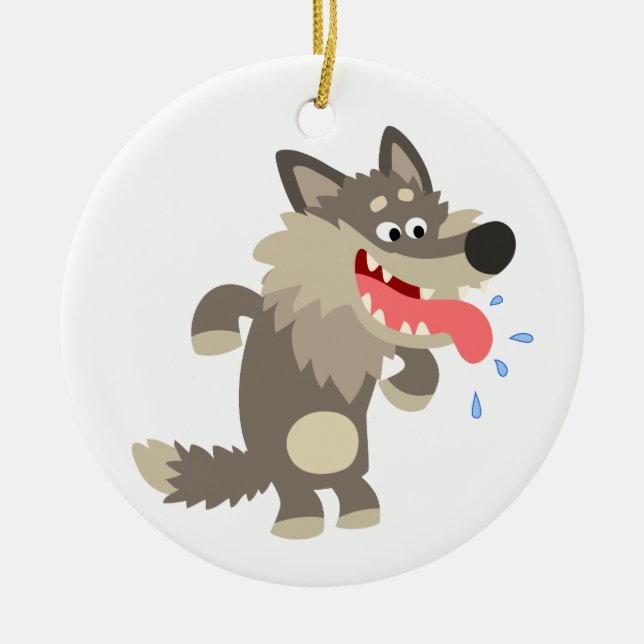Ornamento De Lobo Personalizado Cute Familiar (Frente)