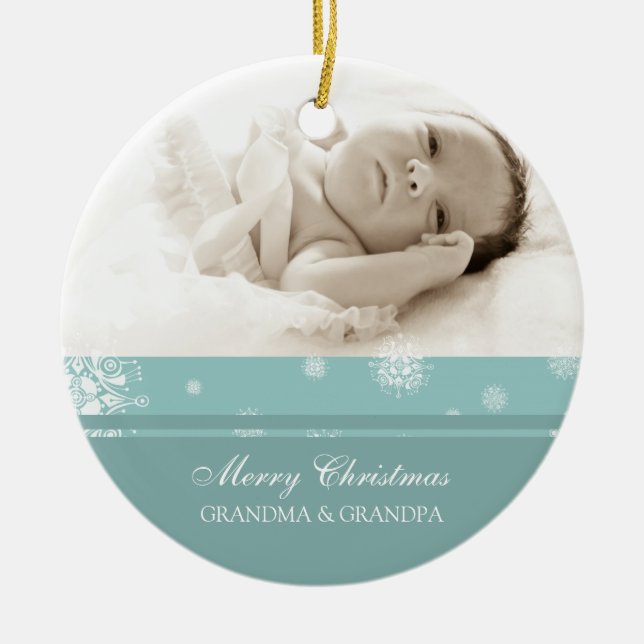 Ornamento de los abuelos de las Felices Navidad de (Frente)