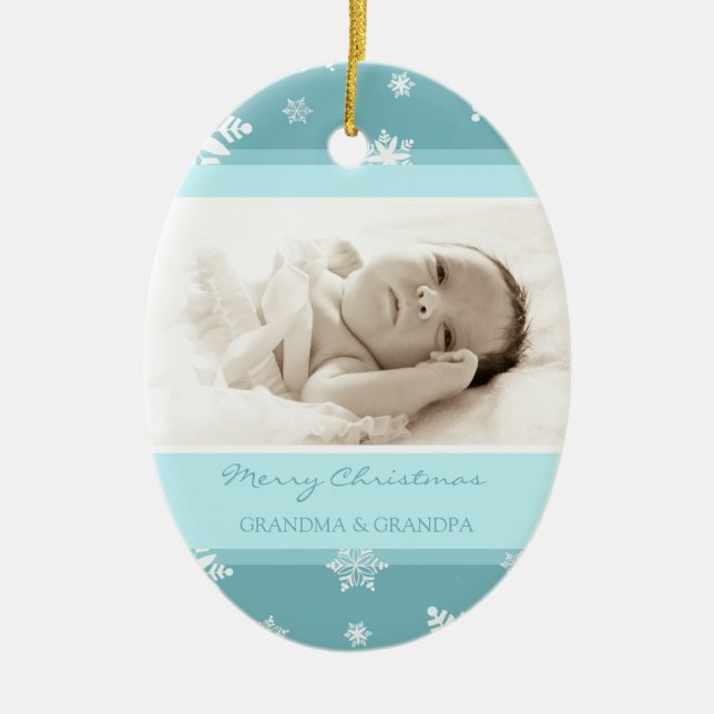 Ornamento de los abuelos de las Felices Navidad de (Frente)