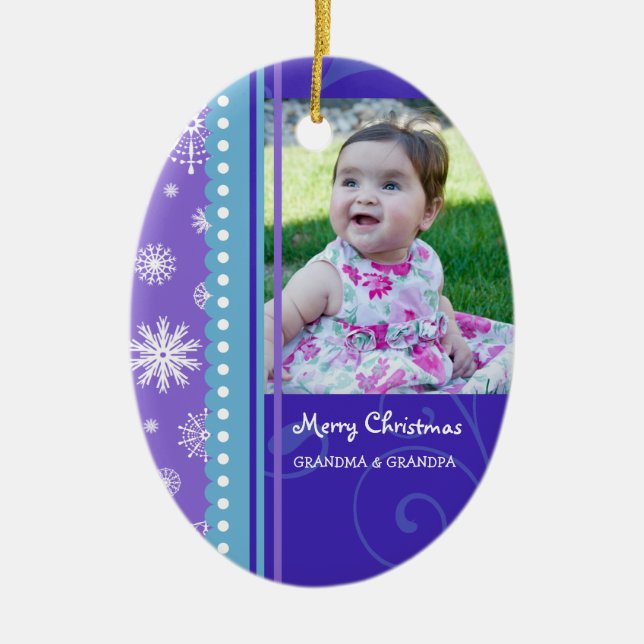 Ornamento de los abuelos de las Felices Navidad de (Frente)