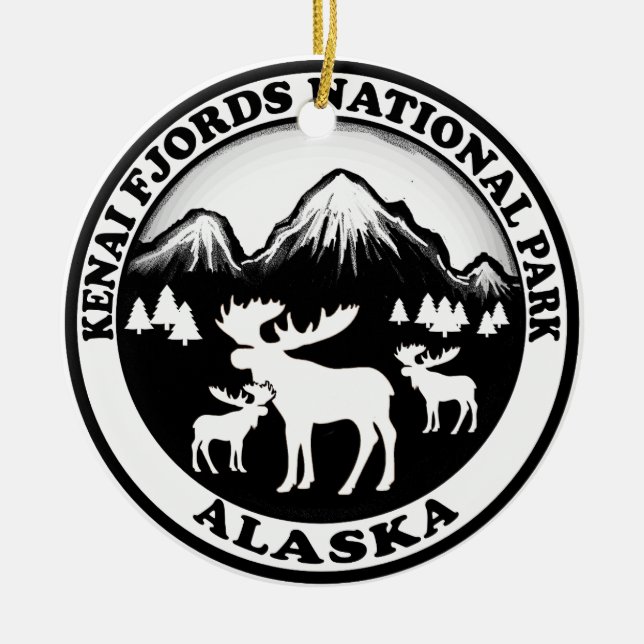 Ornamento de los alces de Alaska del parque (Frente)