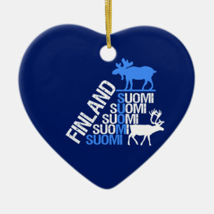 Ornamento de los alces y del reno de Finlandia -