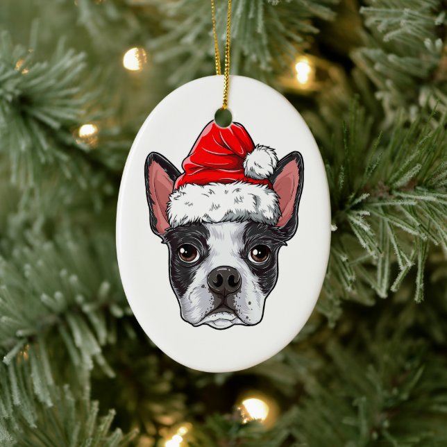 Ornamento de los amantes de Boston Terrier | Déc d (Árbol)