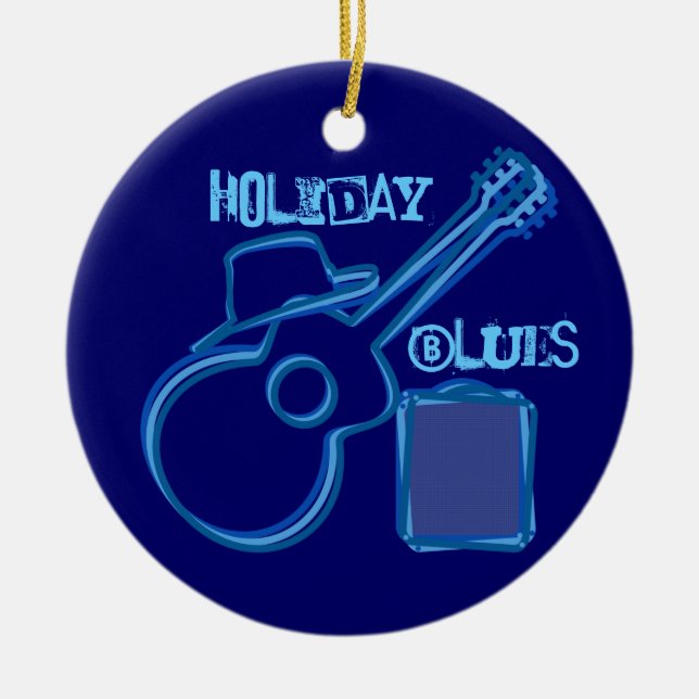 Ornamento de los azules del día de fiesta (Frente)