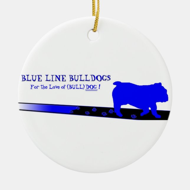 Ornamento de los bulldoges de Blue Line (Frente)