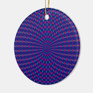 Ornamento de los círculos geométricos azul y rojo