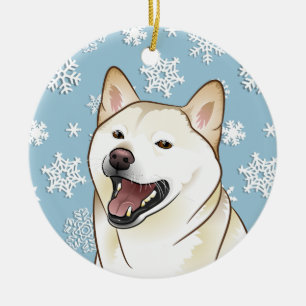 Ornamento de los copos de nieve de Shiba Inu de
