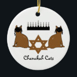 Ornamento de los gatos de Chanukah<br><div class="desc">PRLimages es una división de pinturas de Raquel Lowry.</div>