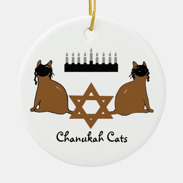 Ornamento de los gatos de Chanukah (Frente)
