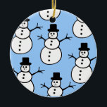 Ornamento de los hombres de nieve azules<br><div class="desc">Ornamento de hombres de nieve azules. También disponible en otros colores.</div>