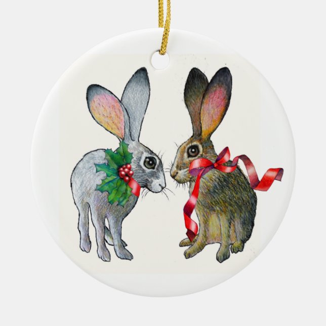 Ornamento de los Jackrabbits del navidad (Frente)