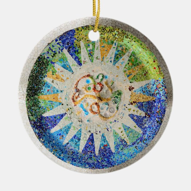 Ornamento de los mosaicos de Guell del parque (Frente)