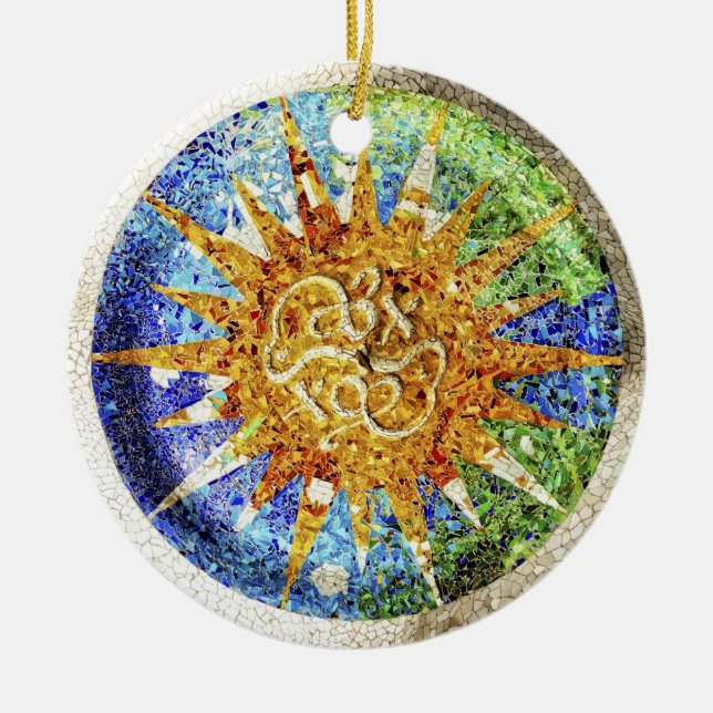 Ornamento de los mosaicos de Guell del parque (Frente)