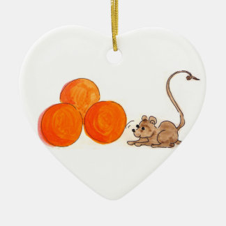 Ornamento de los naranjas del n de los ratones