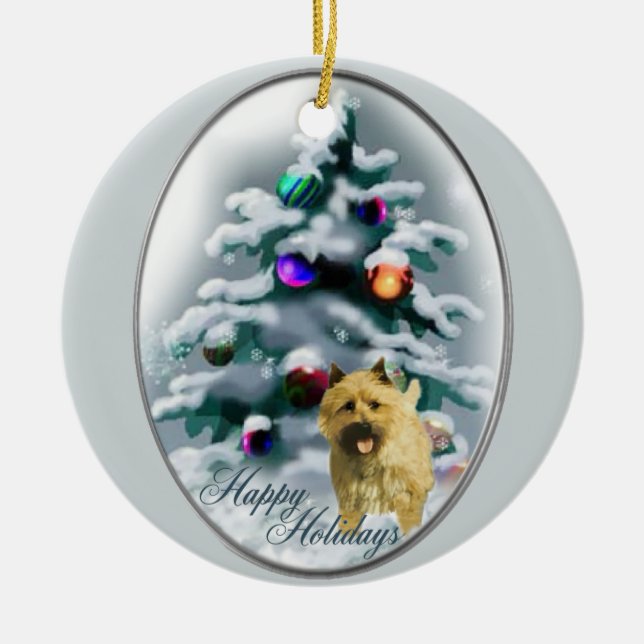 Ornamento de los Navidades de Cairn Terrier (Frente)