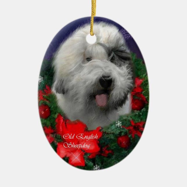 Ornamento de los Navidades de Sheepdog ingleses an (Frente)