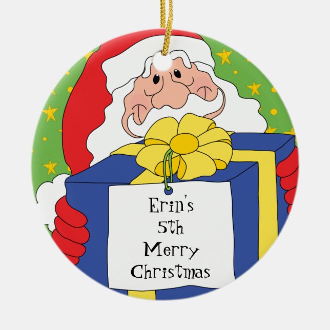 Ornamento de los navidades "Santa Present" (Frente)