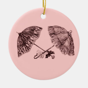 ornamento de los paraguas del vintage del