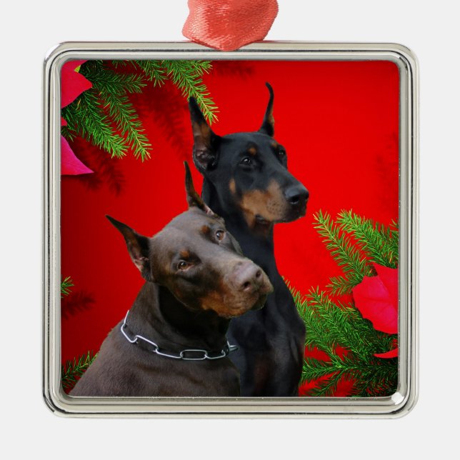 Ornamento de los pares del Doberman (Frente)