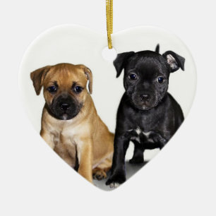 Ornamento de los perritos de Staffordshire bull