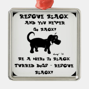 Ornamento de los perros negros del rescate