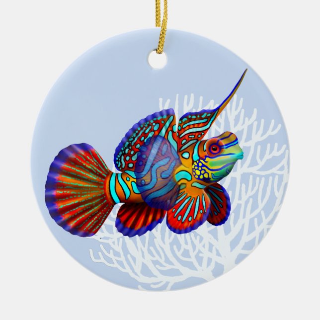 Ornamento de los pescados del gobio del mandarín (Frente)