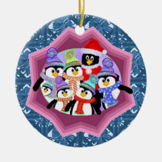 Ornamento de los pingüinos del día de fiesta