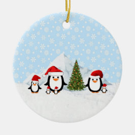 Ornamento de los pingüinos navidades