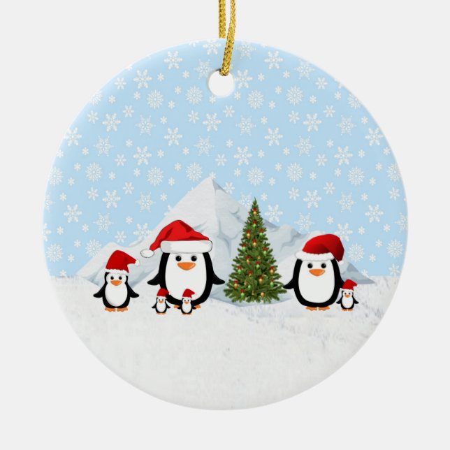 Ornamento de los pingüinos navidades (Frente)