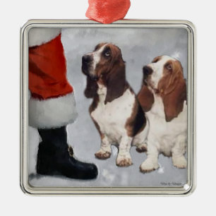 Ornamento de los regalos del navidad de Basset