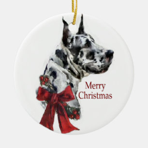 Ornamento de los regalos del navidad de great dane