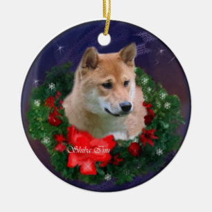 Ornamento de los regalos del navidad de Shiba Inu