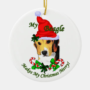 Ornamento de los regalos del navidad del beagle