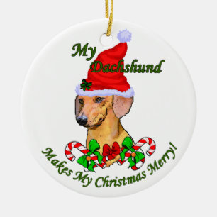Ornamento de los regalos del navidad del Dachshund