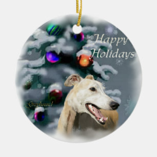 Ornamento de los regalos del navidad del galgo