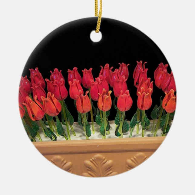 Ornamento de los Rosas de vidrio de Murano (Frente)