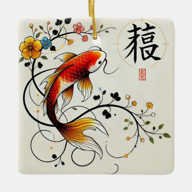 Ornamento de Lucky Koi (Anverso)