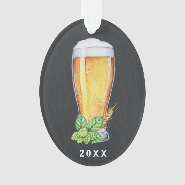Ornamento de lúpulo del navidad de la cerveza (Anverso)