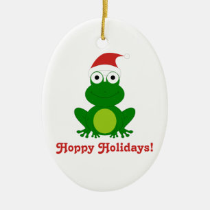 Ornamento de lúpulo del navidad de la rana de