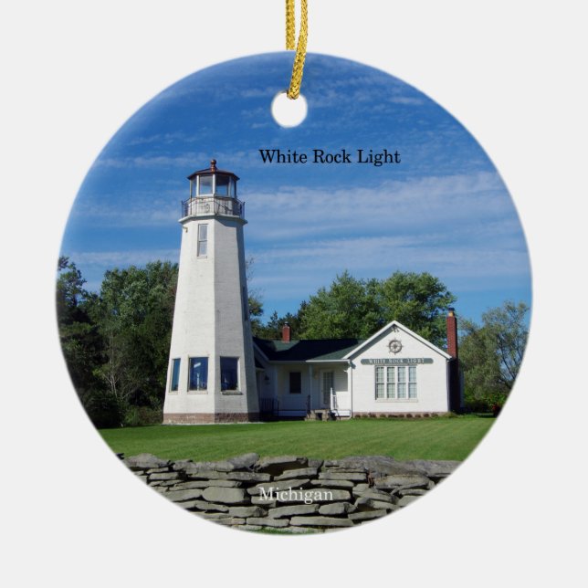 Ornamento de luz de roca blanca (Frente)