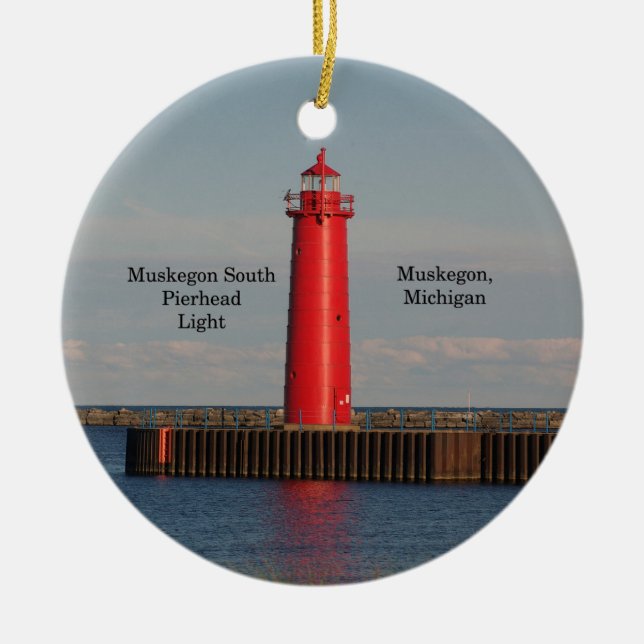 Ornamento de luz Muskegon South Pierhead (Frente)