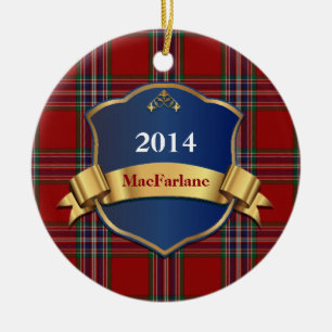 Ornamento de MacFarlane Tartan Plaid Personalizado