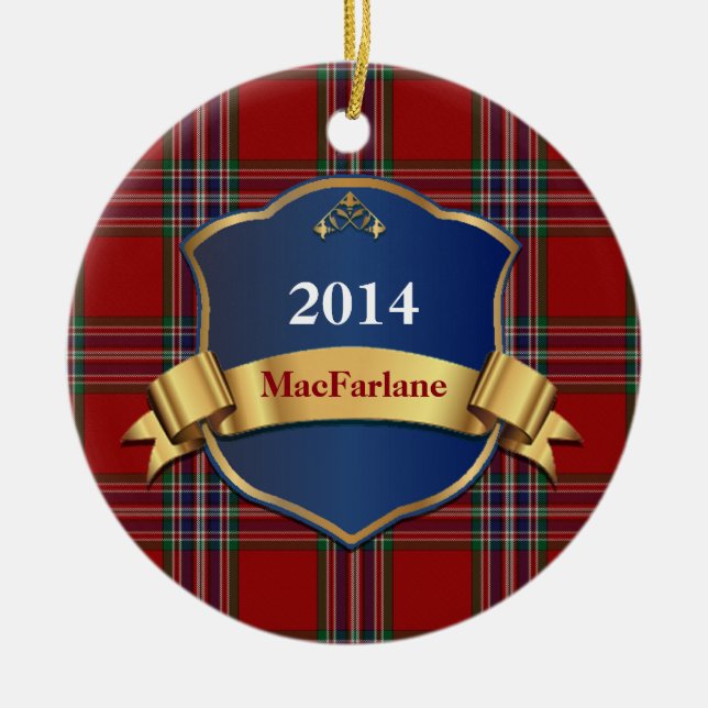 Ornamento de MacFarlane Tartan Plaid Personalizado (Frente)