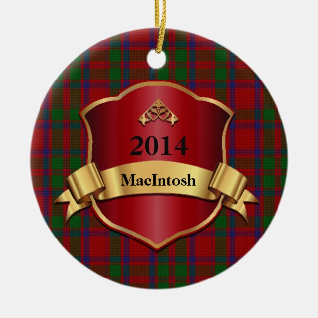 Ornamento de MacIntosh Tartan Plaid Personalizado (Frente)