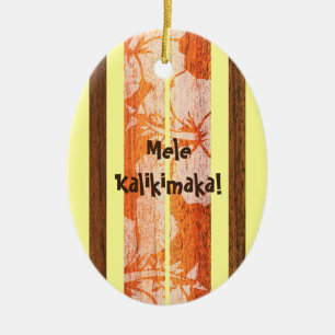 Ornamento de madera de la tabla hawaiana del