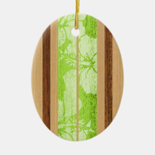 Ornamento de madera de la tabla hawaiana del