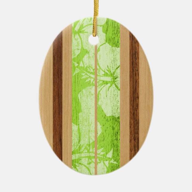 Ornamento de madera de la tabla hawaiana del (Frente)