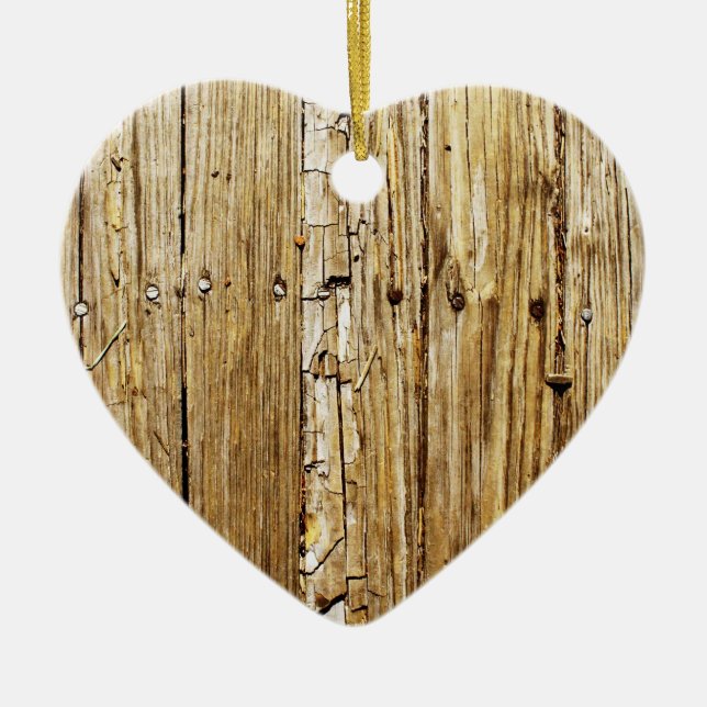 Ornamento de madera llevado encanto del corazón (Frente)