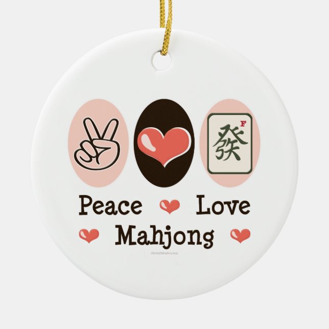 Ornamento de Mahjong del amor de la paz (Frente)